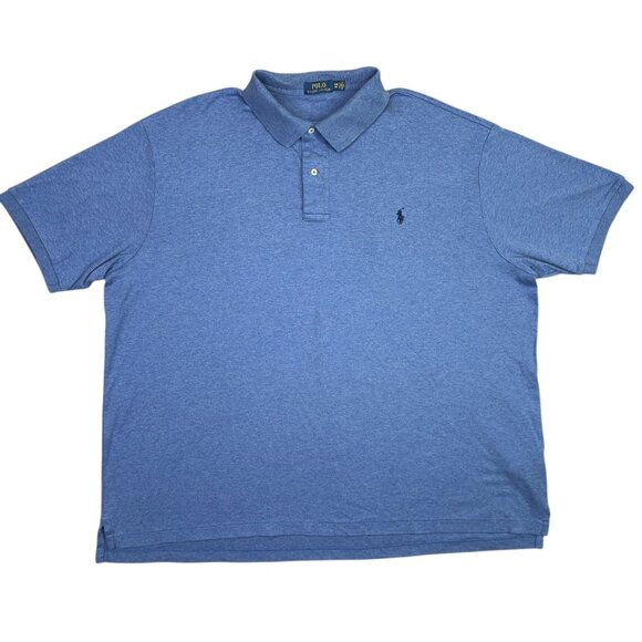 Polo Ralph Lauren Polo Shirt Mens 3XB Blue Soft Cotton Preppy Golf Short Sleeve - Picture 1 of 11